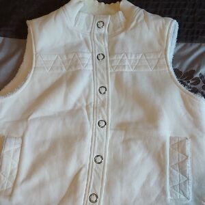 White Sleeveless Vest with Button Details